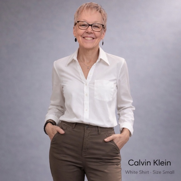 Calvin Klein Tops - 🤍 Calvin Klein Classic White Shirt – Size Small - Bundle & Save